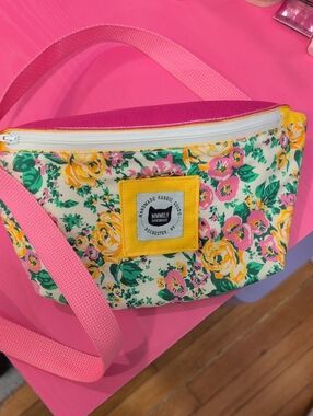 Handmade Floral Crossbody Bag in Pink & Yellow